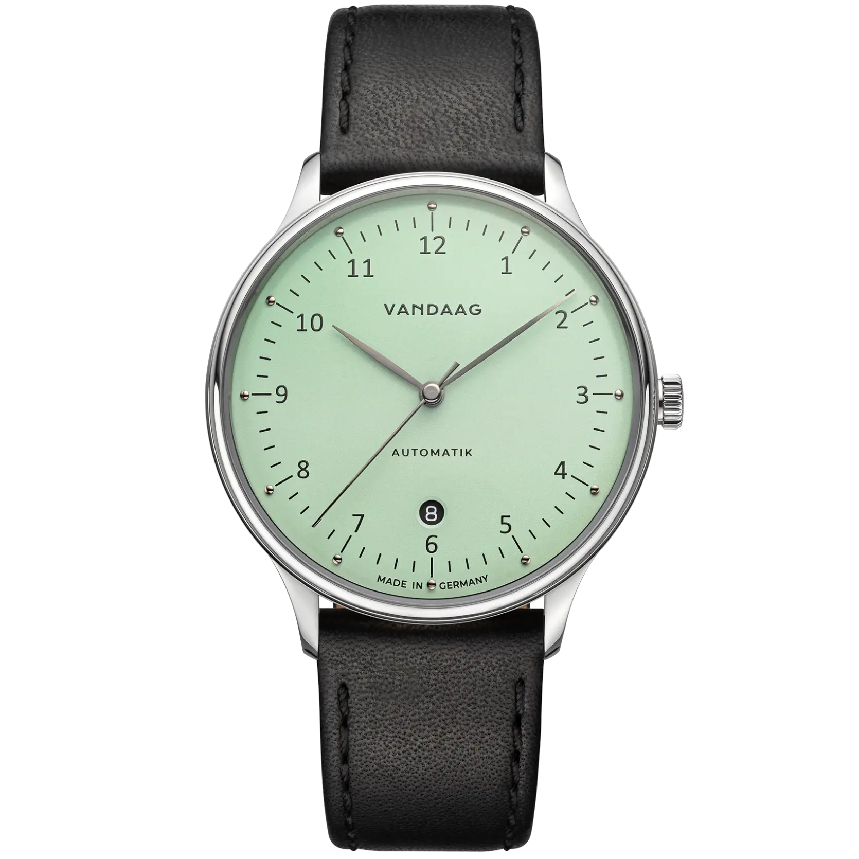 Leather strap PRIMUS in black, steel buckle