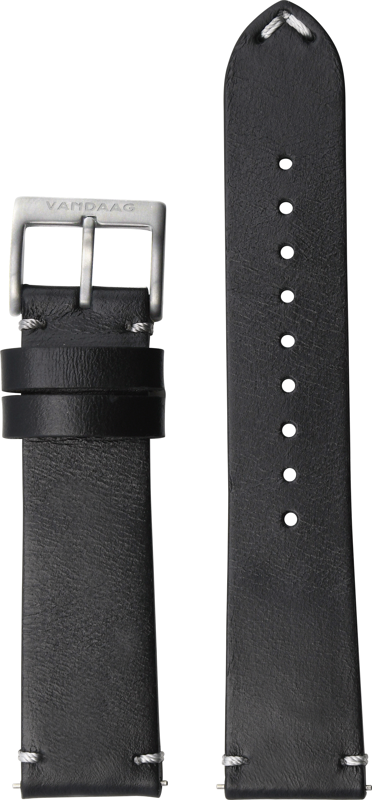 Horween-leather strap, black, DLC-Closure