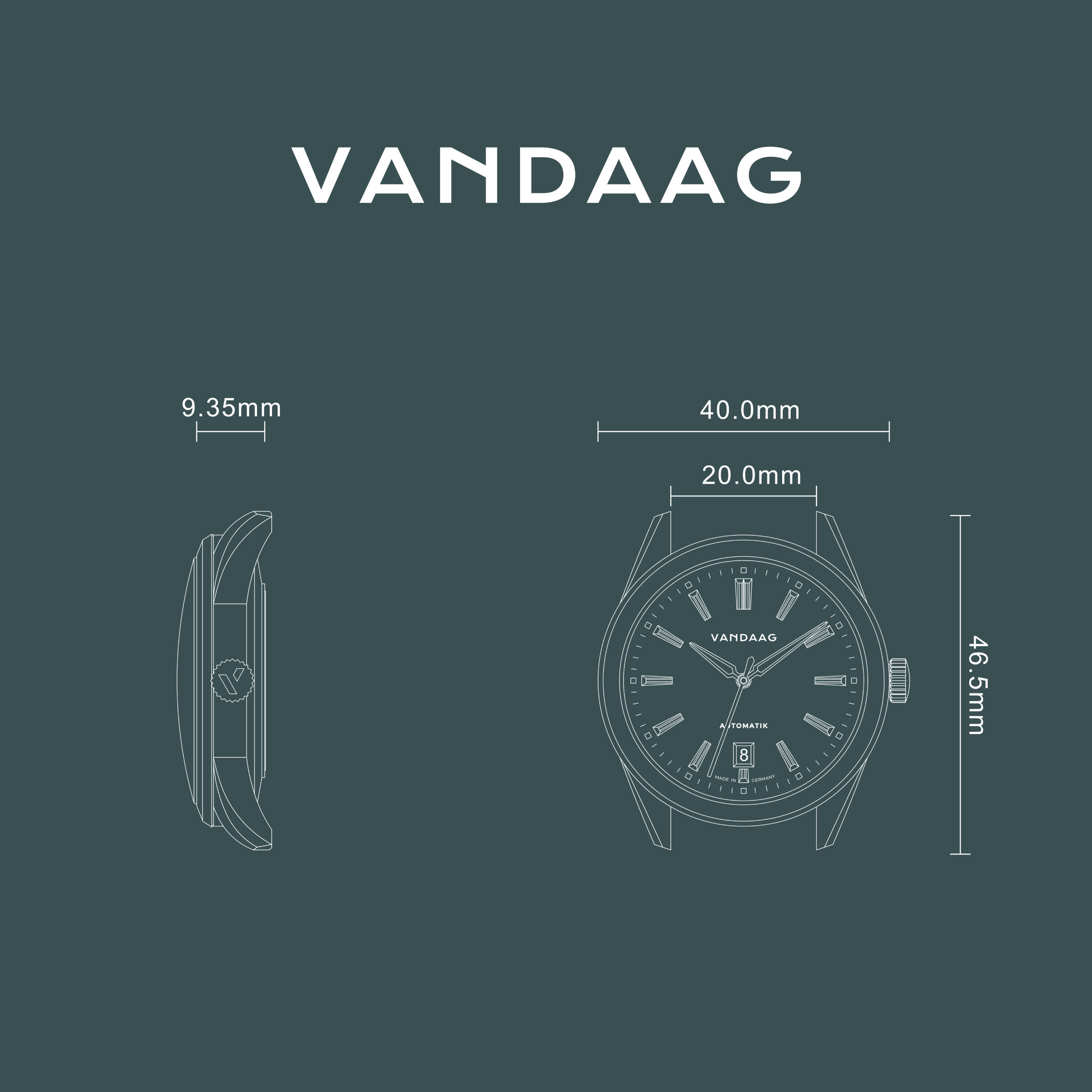 Reinzeichnung der Vandaag Klaar Uhr