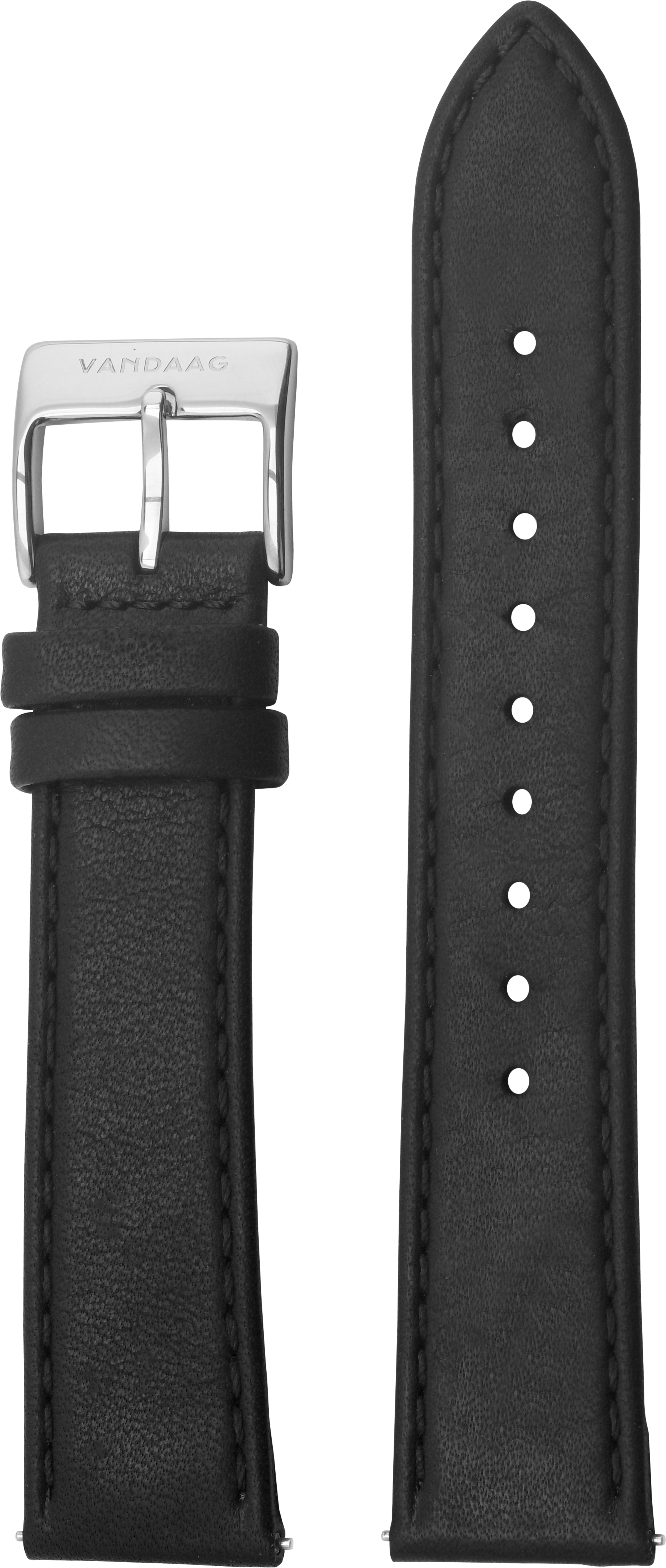 Lederband 20mm, schwarz, Stahl-Schließe