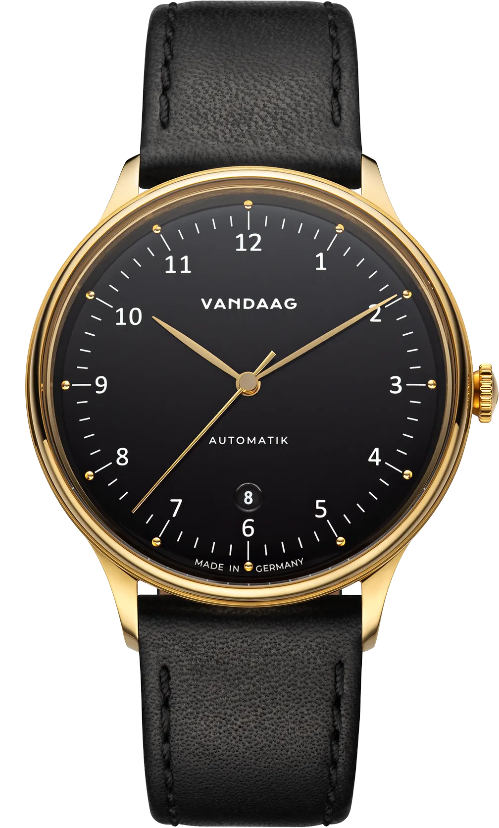 Primus Automatik - Gold-Schwarz - schwarzes Lederband Primus Automatik - Gold-Schwarz - schwarzes Lederband