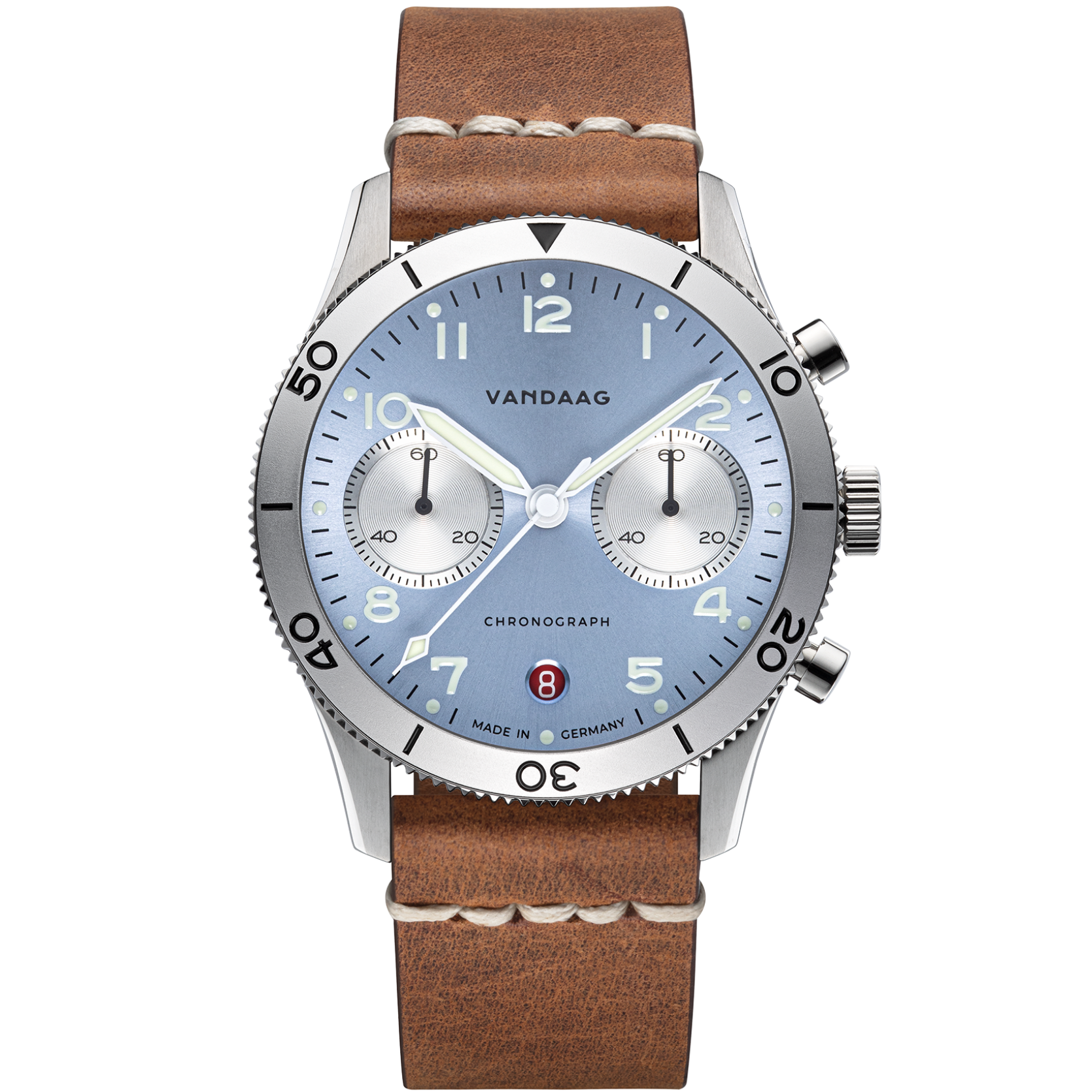 Schallmauer - Polar - Ice Blue - Tweede Pelle Leather brown - Steel Buckle