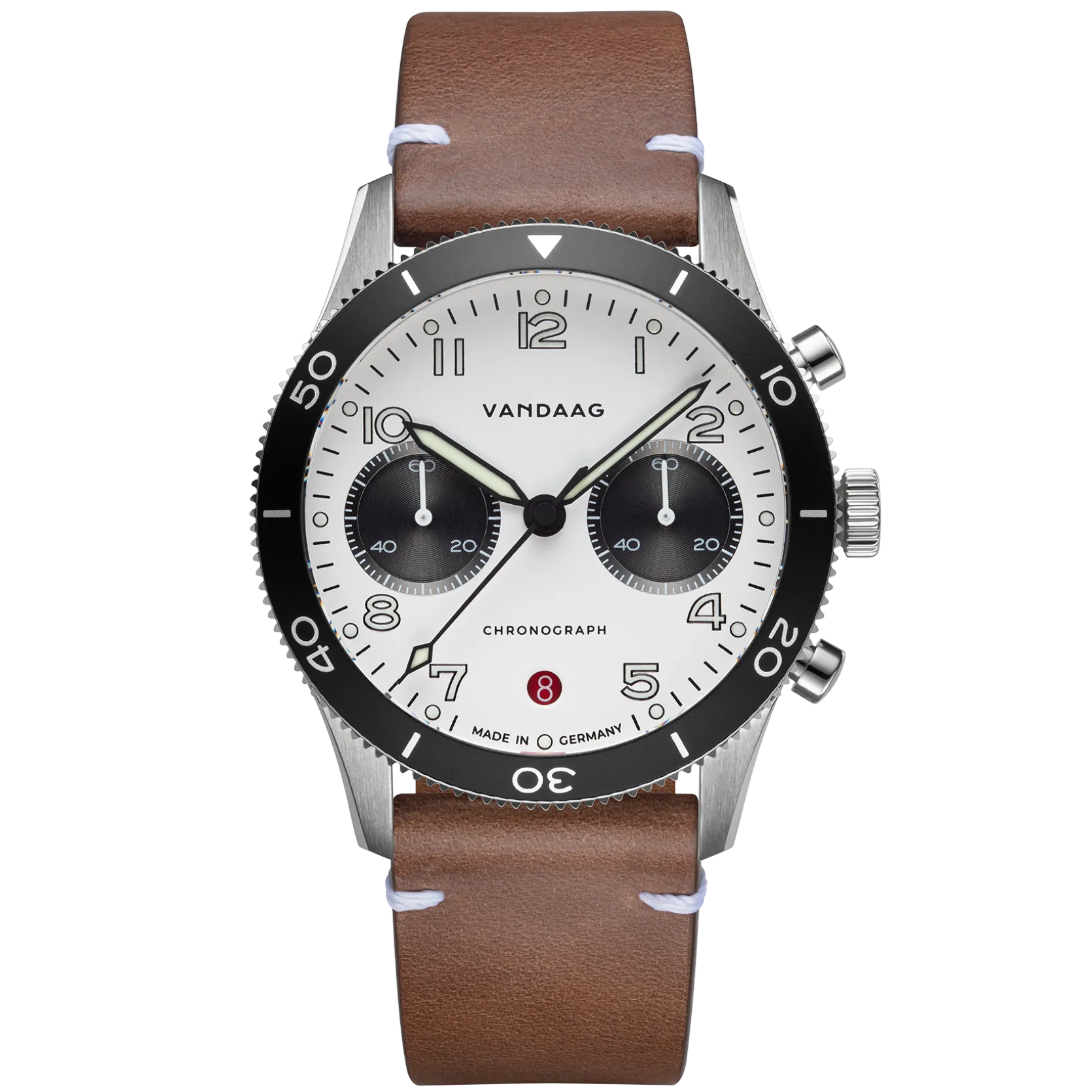 Leather strap in light brown, steel buckle