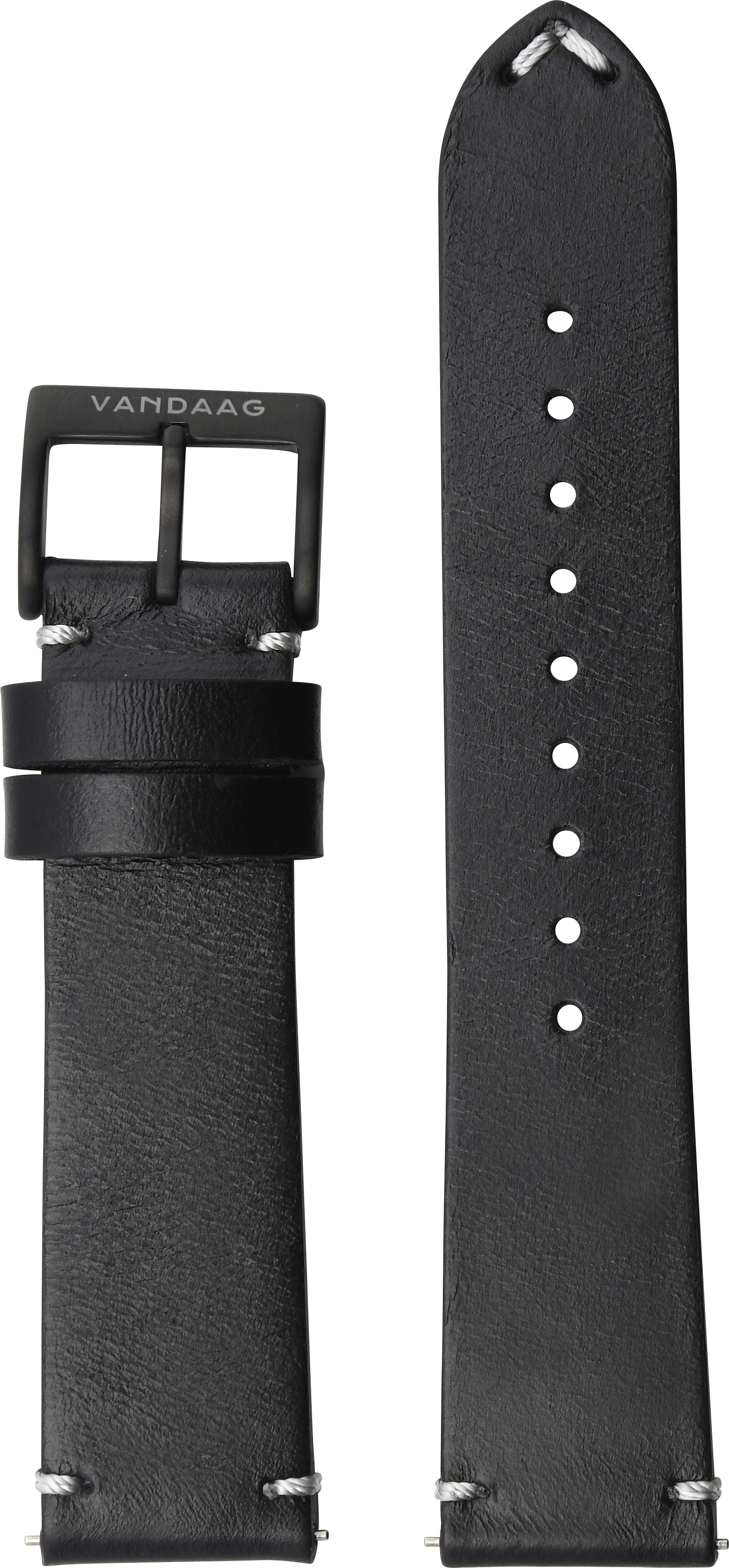 Horween-leather strap, black, DLC-Closure